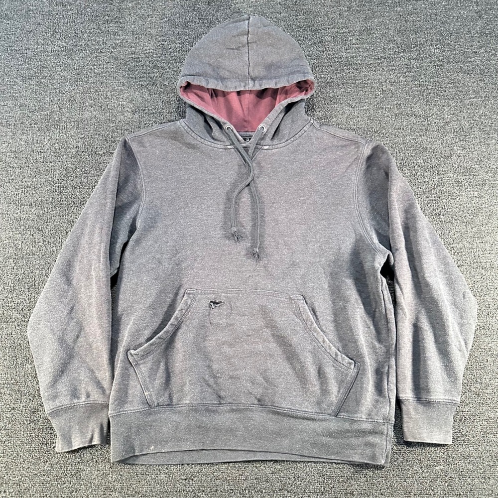 Foot Locker Hoodie Mens Small Grey Good Distressed Contrast Hood Pullover
